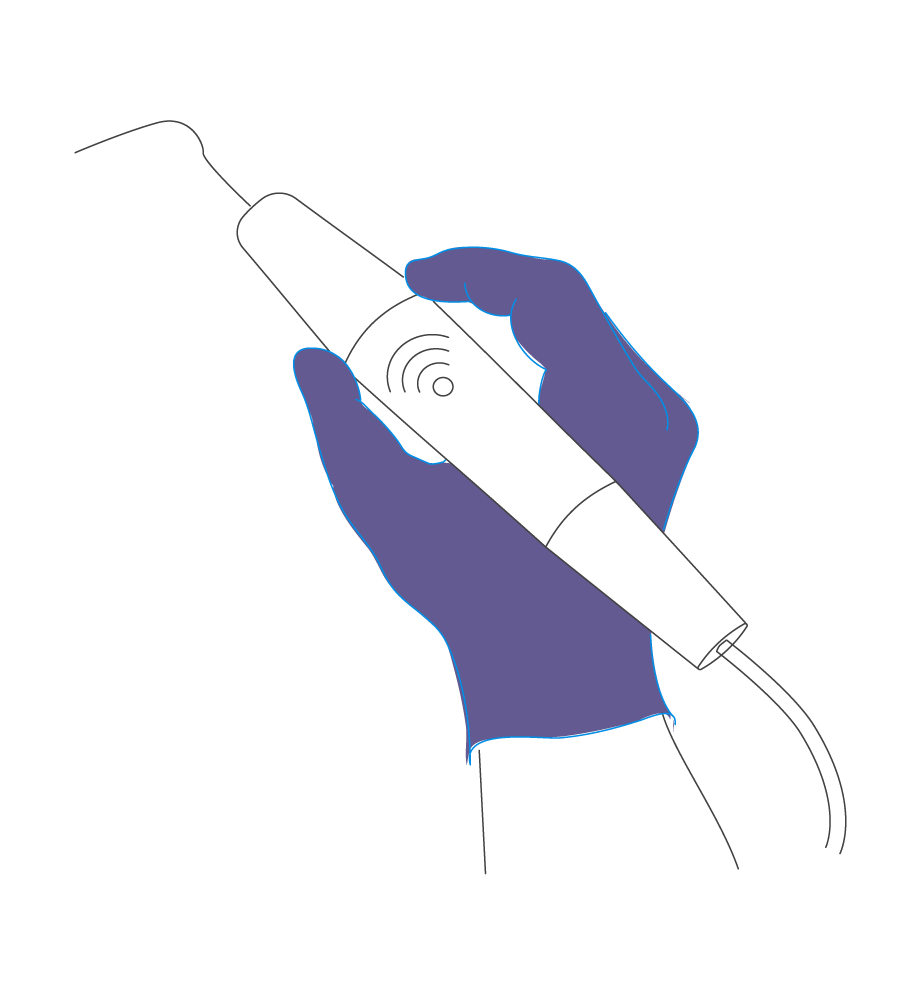 icon of dental device being used for procedure